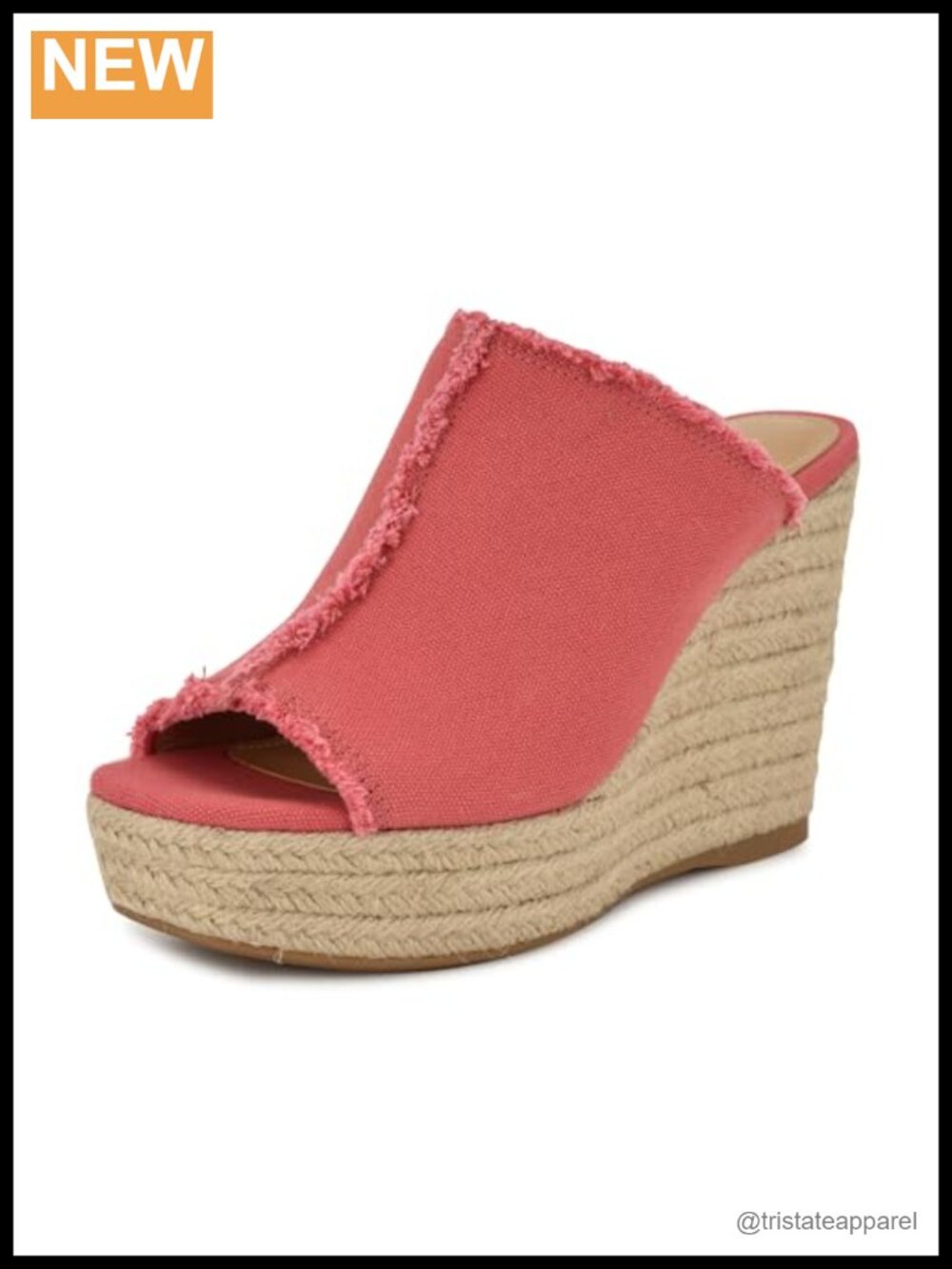 Nine West Baja Slip-On Wedge Sandals Open Toe Textile